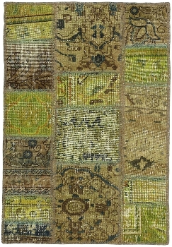 Persischer Vintage Patchwork Teppich handgeknüpft