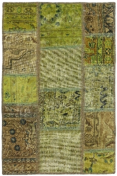 Persischer Vintage Patchwork Teppich handgeknüpft
