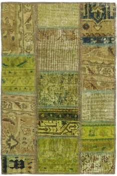 Persischer Vintage Patchwork Teppich handgeknüpft
