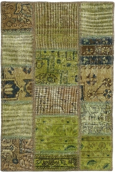 Persischer Vintage Patchwork Teppich handgeknüpft
