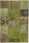 Persischer Vintage Patchwork Teppich handgeknüpft