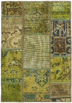 Persischer Vintage Patchwork Teppich handgeknüpft