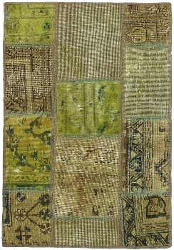 Persischer Vintage Patchwork Teppich handgeknüpft