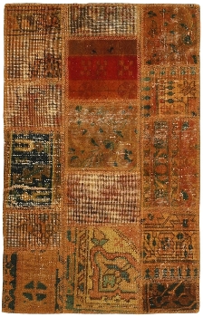 Persischer Vintage Patchwork Teppich handgeknüpft