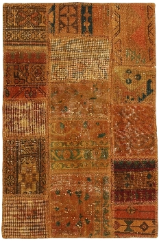 Persischer Vintage Patchwork Teppich handgeknüpft