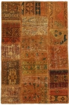 Persischer Vintage Patchwork Teppich handgeknüpft