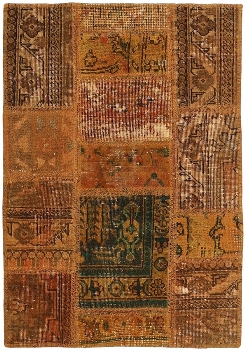 Persischer Vintage Patchwork Teppich handgeknüpft