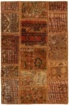 Persischer Vintage Patchwork Teppich handgeknüpft
