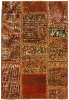 Persischer Vintage Patchwork Teppich handgeknüpft