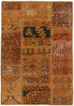 Persischer Vintage Patchwork Teppich handgeknüpft