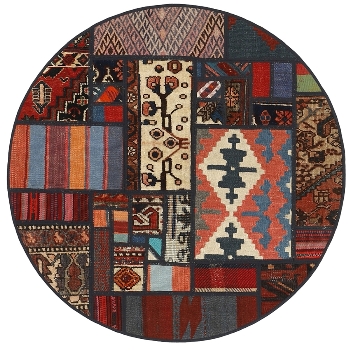 Handgeknüpfter persischer Teppich &Kelim Patchwork