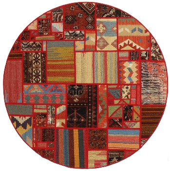 Handgeknüpfter persischer Teppich &Kelim Patchwork