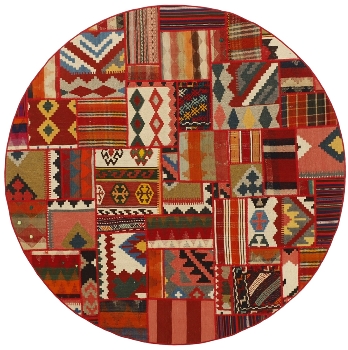 Handgeknüpfter persischer Teppich &Kelim Patchwork