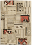 Handgeknüpfter persischer Teppich &Kelim Patchwork