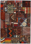 Handgeknüpfter persischer Teppich &Kelim Patchwork