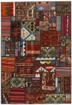 Handgeknüpfter persischer Teppich &Kelim Patchwork