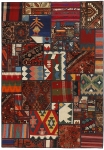 Handgeknüpfter persischer Teppich &Kelim Patchwork