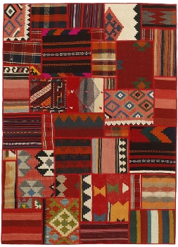 Handgeknüpfter persischer Teppich &Kelim Patchwork