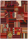 Handgeknüpfter persischer Teppich &Kelim Patchwork