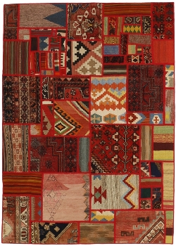 Handgeknüpfter persischer Teppich &Kelim Patchwork