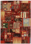 Handgeknüpfter persischer Teppich &Kelim Patchwork