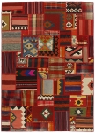 Handgeknüpfter persischer Teppich &Kelim Patchwork