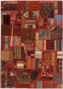 Handgeknüpfter persischer Teppich &Kelim Patchwork