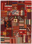 Handgeknüpfter persischer Teppich &Kelim Patchwork