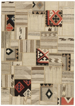 Handgeknüpfter persischer Teppich &Kelim Patchwork