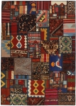 Handgeknüpfter persischer Teppich &Kelim Patchwork