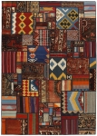 Handgeknüpfter persischer Teppich &Kelim Patchwork