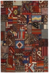 Handgeknüpfter persischer Teppich &Kelim Patchwork