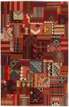 Handgeknüpfter persischer Teppich &Kelim Patchwork
