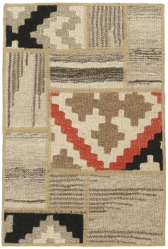 Handgeknüpfter persischer Teppich &Kelim Patchwork