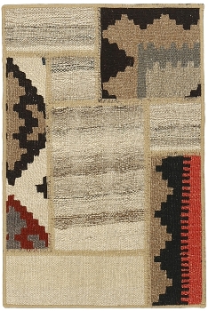 Handgeknüpfter persischer Teppich &Kelim Patchwork