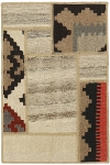 Handgeknüpfter persischer Teppich &Kelim Patchwork