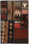 Handgeknüpfter persischer Teppich &Kelim Patchwork
