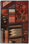 Handgeknüpfter persischer Teppich &Kelim Patchwork