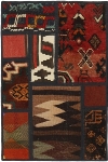 Handgeknüpfter persischer Teppich &Kelim Patchwork