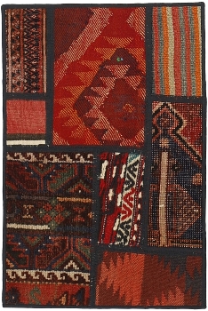 Handgeknüpfter persischer Teppich &Kelim Patchwork