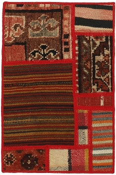 Handgeknüpfter persischer Teppich &Kelim Patchwork