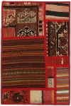 Handgeknüpfter persischer Teppich &Kelim Patchwork