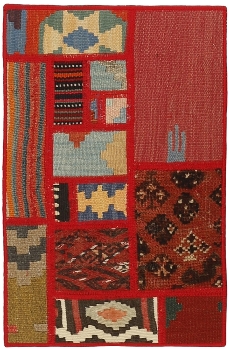 Handgeknüpfter persischer Teppich &Kelim Patchwork
