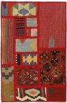 Handgeknüpfter persischer Teppich &Kelim Patchwork