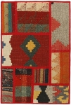 Handgeknüpfter persischer Teppich &Kelim Patchwork