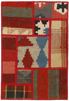 Handgeknüpfter persischer Teppich &Kelim Patchwork
