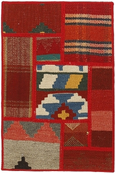 Handgeknüpfter persischer Teppich &Kelim Patchwork