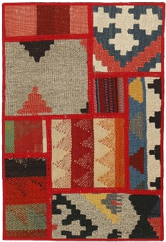 Handgeknüpfter persischer Teppich &Kelim Patchwork