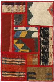 Handgeknüpfter persischer Teppich &Kelim Patchwork