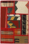 Handgeknüpfter persischer Teppich &Kelim Patchwork